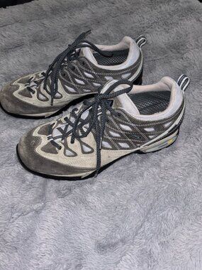 Asolo Women's Size 9 Grey Suede Mesh Low Top Trail Hiking Shoes ASorb Tech